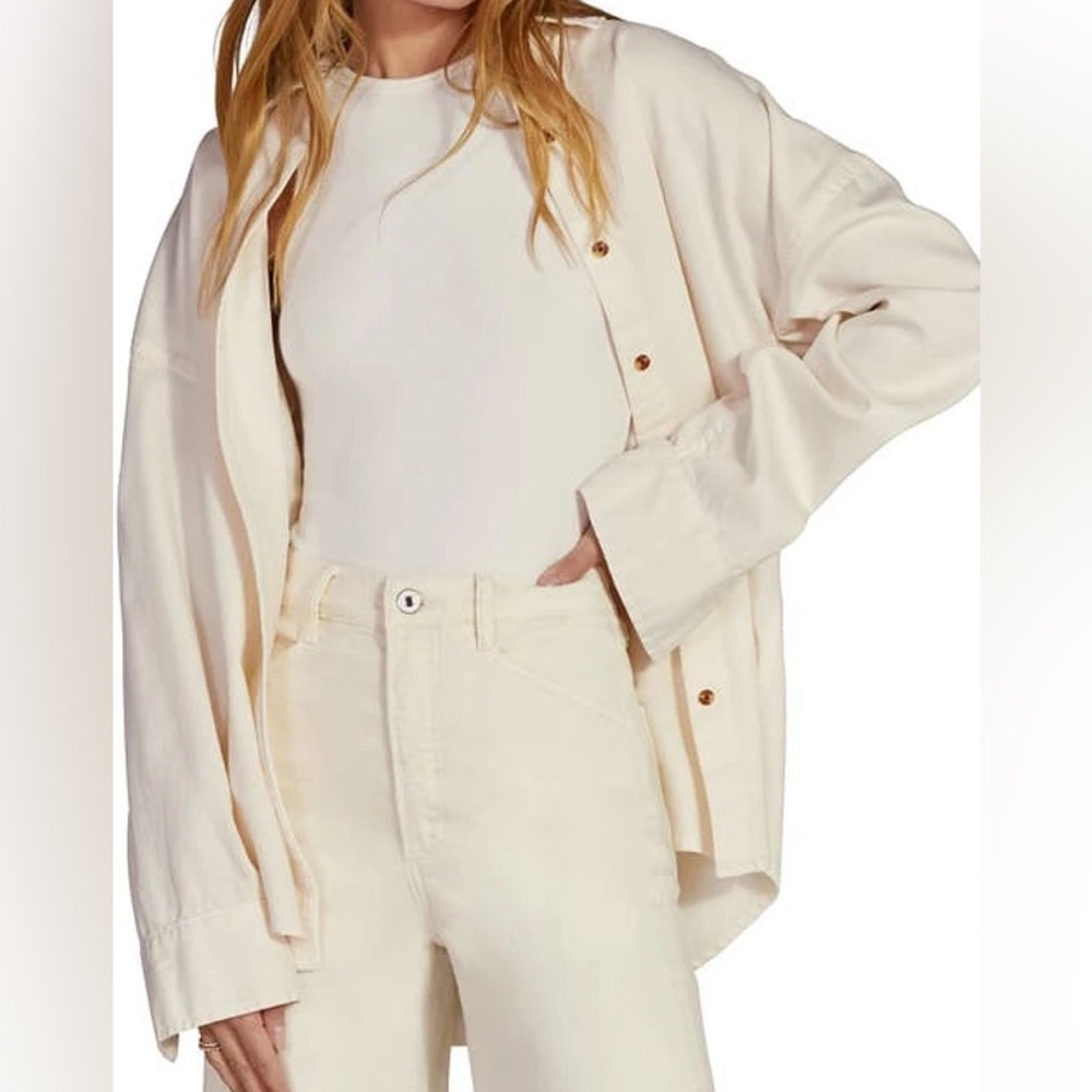 Favorite Daughter The Ex-Boyfriend Shirt in Gardenia Size: XL